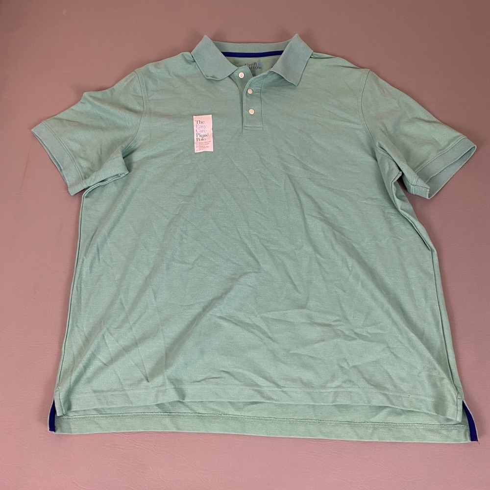 Croft & Barrow Pique Polo Shirt Men's Size XXL Easy Care  River‎ Reed Green NWT